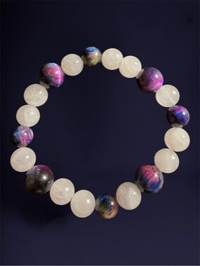 Rose Quartz and Galaxy Tigers Eye Bead Bracelet